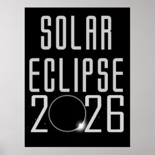 Solar Eclipse 2026 Lebensmittelgeschäft Tasche Poster