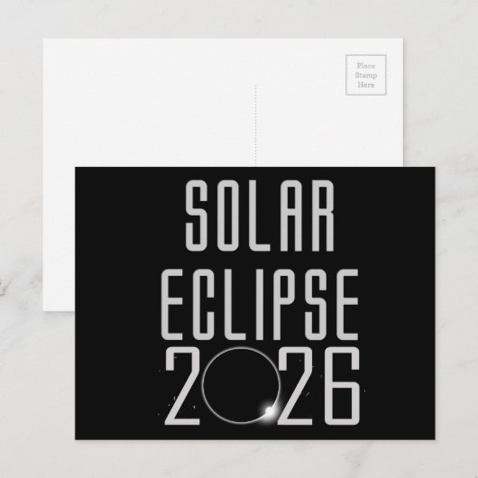 Solar Eclipse 2026 Postkarte (Vorne/Hinten)