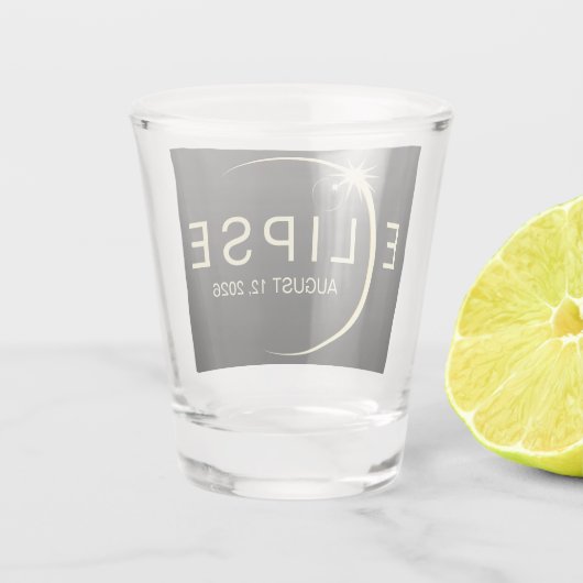 Solar Eclipse 2026 Schnapsglas (Rückseite)