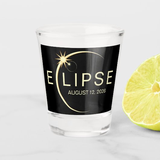 Solar Eclipse 2026 Schnapsglas (Vorderseite)