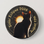 Solar Eclipse 2026 sun cat Button (Vorderseite)