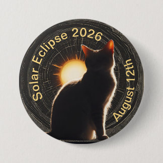 Solar Eclipse 2026 sun cat Button