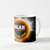 Solar Eclipse 3/29/2025 Benutzerdefinierter Text Kaffeetasse (VorderseiteRechts)