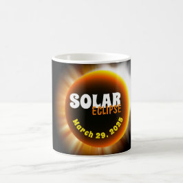 Solar Eclipse 3/29/2025 Benutzerdefinierter Text Kaffeetasse