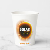 Solar Eclipse 3/29/2025 Benutzerdefinierter Text Pappbecher (Vorderseite)