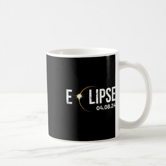 Solar Eclipse 4.08.24 2024 Erwachsene Kinder Ameri Kaffeetasse (Rechts)
