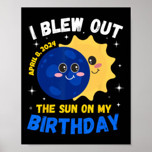 Solar Eclipse 4.08.24 Geburtstag Schönes Zitat ins Poster