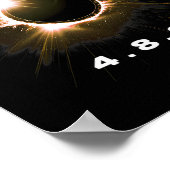 Solar Eclipse 4.8.24 Totality Event 2024 Souvenir Poster (Ecke)
