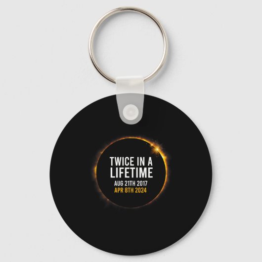 Solar Eclipse 8.04.2024 Totalität zweimal in einem Schlüsselanhänger (Vorderseite)