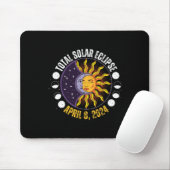 Solar-Eclipse 8-4-2024 Eclipse mit Sun Mousepad (Mit Mouse)