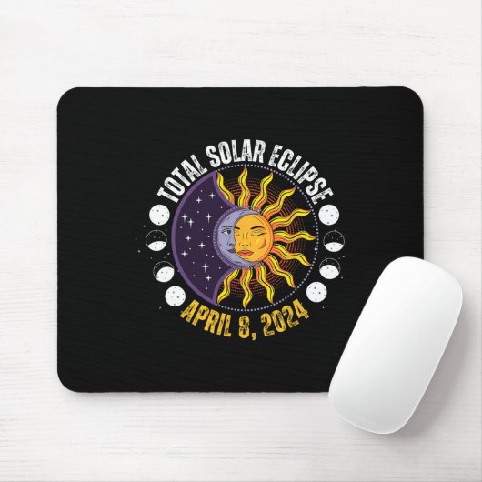 Solar-Eclipse 8-4-2024 Eclipse mit Sun Mousepad (Mit Mouse)