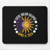 Solar-Eclipse 8-4-2024 Eclipse mit Sun Mousepad (Vorne)