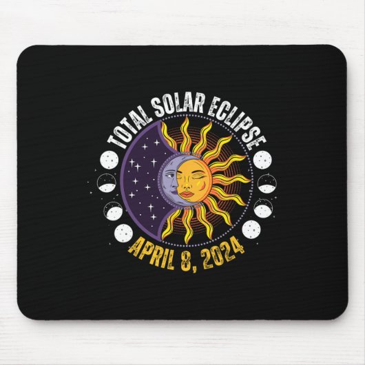 Solar-Eclipse 8-4-2024 Eclipse mit Sun Mousepad (Vorne)