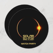 Solar Eclipse 8. April 2024 Einladung (Vorne/Hinten)