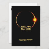 Solar Eclipse 8. April 2024 Einladung (Vorne/Hinten)