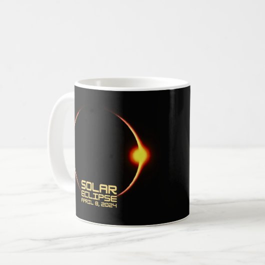 Solar Eclipse 8. April 2024 Kaffeetasse (Vorderseite Links)