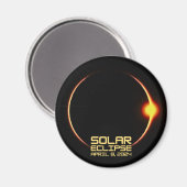 Solar Eclipse 8. April 2024 Magnet (Vorderseite/Rückseite)