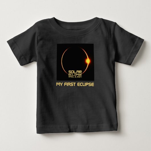 Solar Eclipse 8. April 2024 Meine erste Eclipse Baby T-shirt (Vorderseite)