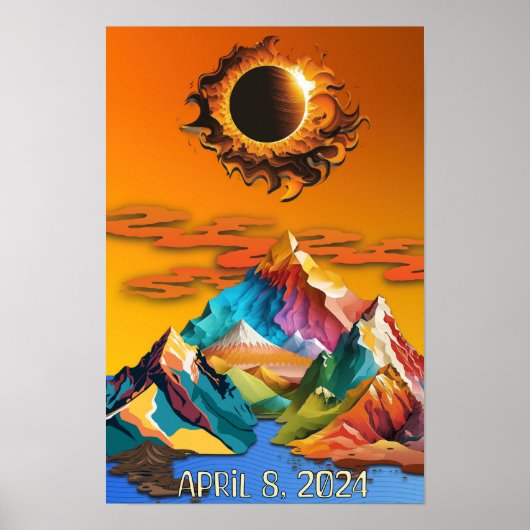 Solar Eclipse 8. April 2024 Poster (Vorne)