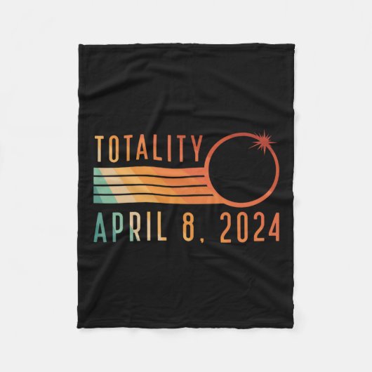 Solar Eclipse 8. April 2024 Totality Solar Eclipse Fleecedecke (Vorderseite)