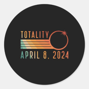 Solar Eclipse 8. April 2024 Totality Solar Eclipse Runder Aufkleber