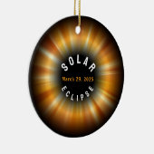 Solar Eclipse American Event 3/29/2025 INDIVIDUELL Keramik Ornament (Rechts)