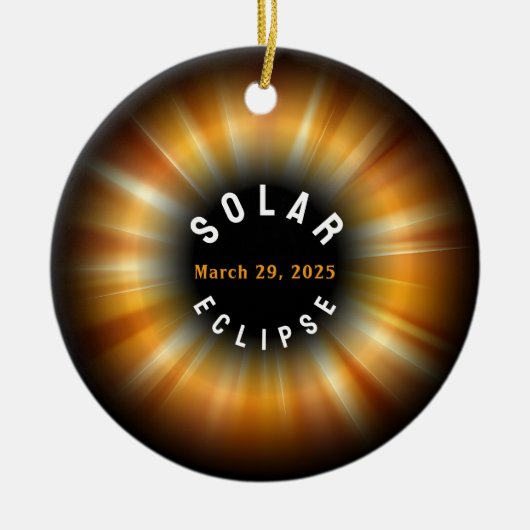 Solar Eclipse American Event 3/29/2025 INDIVIDUELL Keramik Ornament (Vorne)