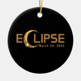 Solar Eclipse American Event 3.29.2025 Keramik Ornament