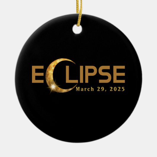 Solar Eclipse American Event 3.29.2025 Keramik Ornament (Vorne)