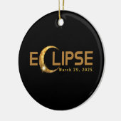 Solar Eclipse American Event 3.29.2025 Keramik Ornament (Links)