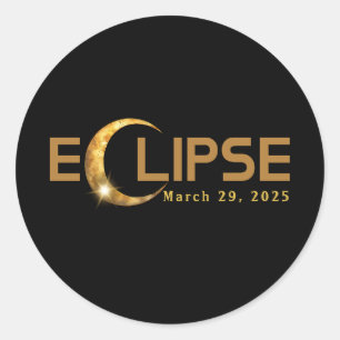 Solar Eclipse American Event 3.29.2025 Runder Aufkleber