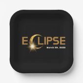 Solar Eclipse American Event 3/29/2025 Tasse Pappteller (Vorderseite)
