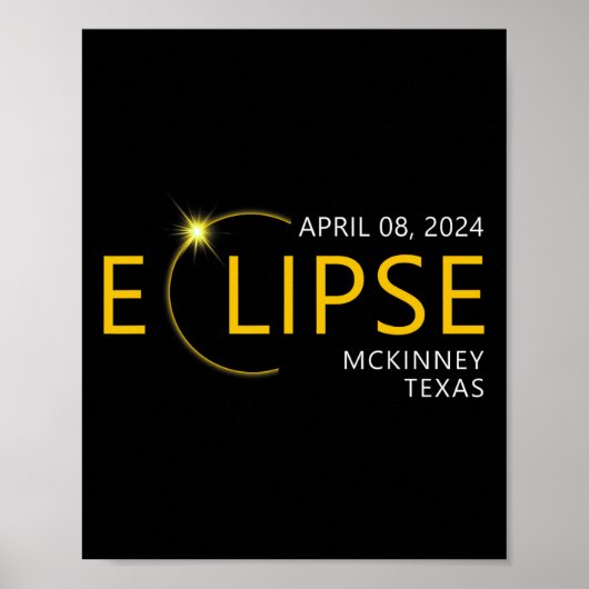 Solar Eclipse Apirl 08 2024 Mckinney Texas T Poster (Vorne)