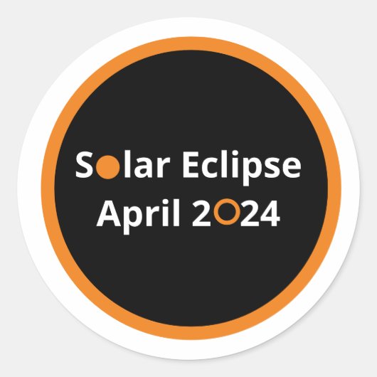Solar Eclipse April 2024 Runder Aufkleber (Vorderseite)