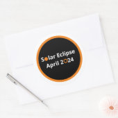 Solar Eclipse April 2024 Runder Aufkleber (Umschlag)