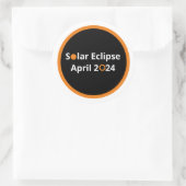Solar Eclipse April 2024 Runder Aufkleber (Tasche)