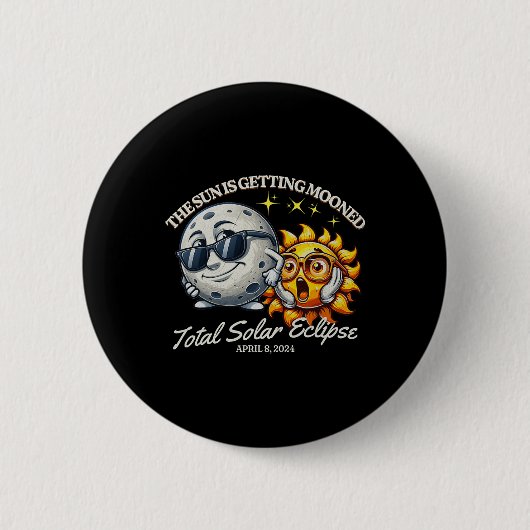 Solar Eclipse April 2024 Sun wird getaucht Button (Vorderseite)