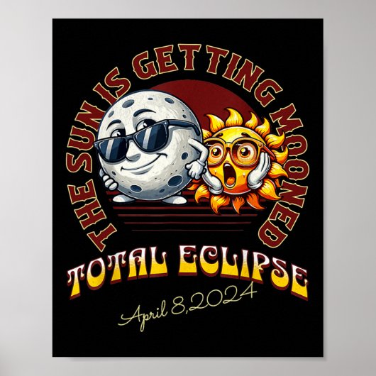 Solar Eclipse April 2024 Sun wird getaucht Poster (Vorne)