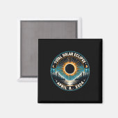 Solar Eclipse Astronomie Vintag 2024 Solar Eclipse Magnet (Vorderseite/Rückseite)