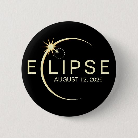 Solar Eclipse Astronomy Event 2026 Button (Vorderseite)