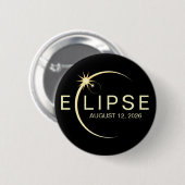 Solar Eclipse Astronomy Event 2026 Button (Vorne & Hinten)