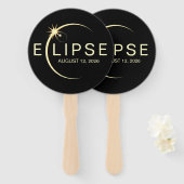 Solar Eclipse Astronomy Event 2026 Fächer (Vorne und Hinten)