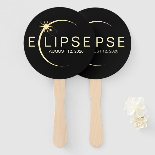 Solar Eclipse Astronomy Event 2026 Fächer (Vorne und Hinten)