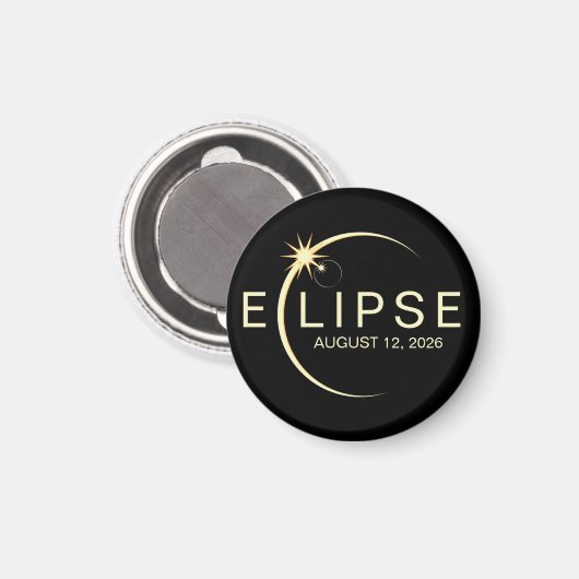 Solar Eclipse Astronomy Event 2026 Magnet (Vorderseite/Rückseite)