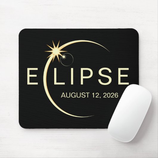 Solar Eclipse Astronomy Event 2026 Mousepad (Mit Mouse)