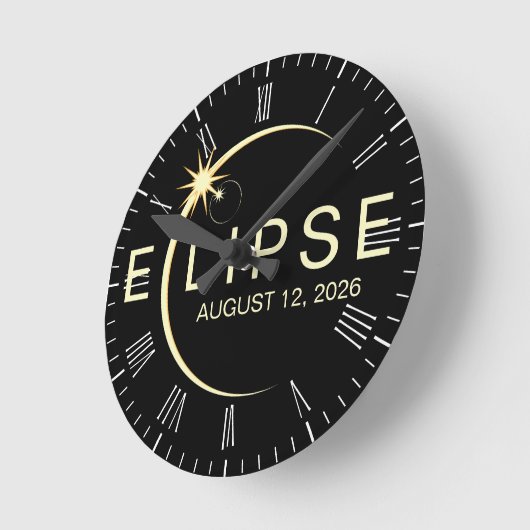 Solar Eclipse Astronomy Event 2026 Runde Wanduhr (Winkel)