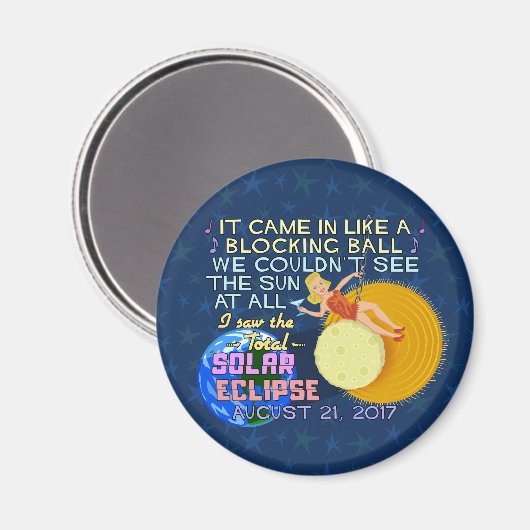 Solar Eclipse August 21 2017 American Funny Magnet (Vorderseite/Rückseite)