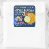 Solar Eclipse August 21 2017 American Funny Quadratischer Aufkleber (Tasche)