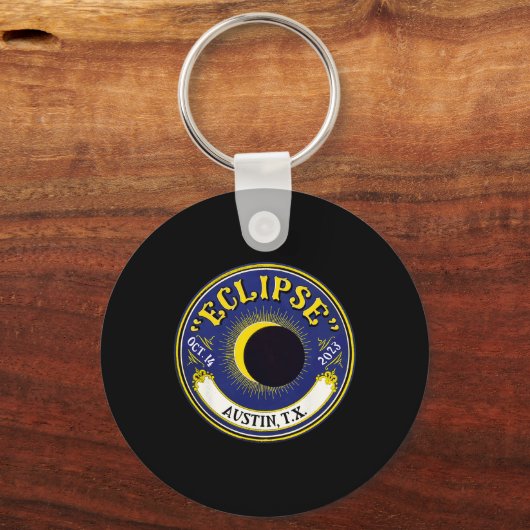 Solar Eclipse Austin Texas Familie Reisen T Schlüsselanhänger (Vorderseite)