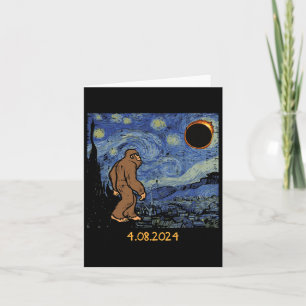 Solar Eclipse Bigfoot Starry Night Sasquatch Men W Karte